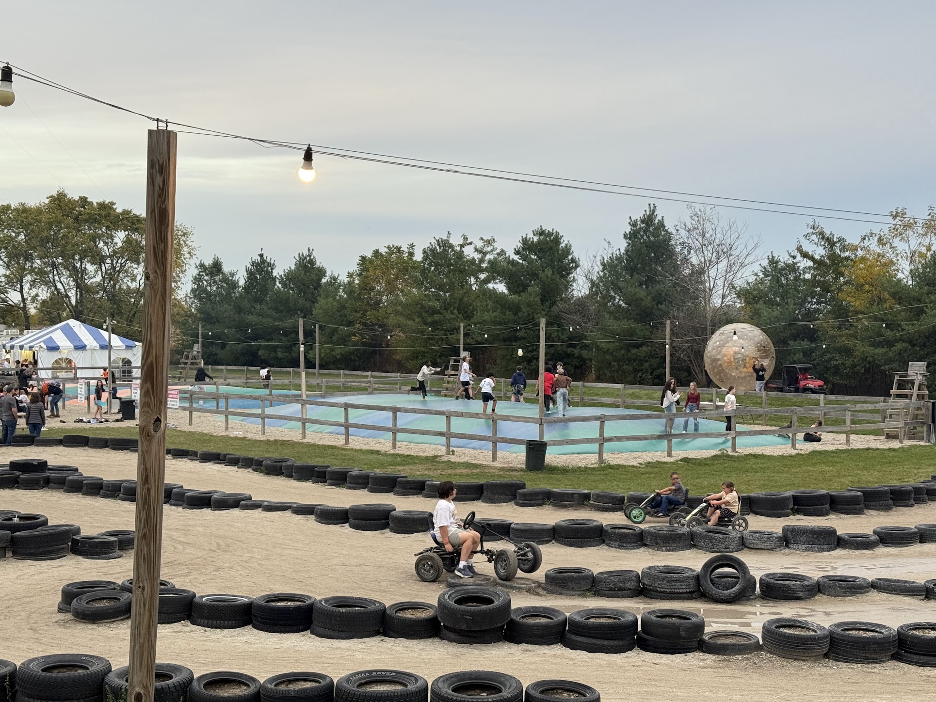 Parking area at Richardson's Farm for the 100 Year Anniversary event